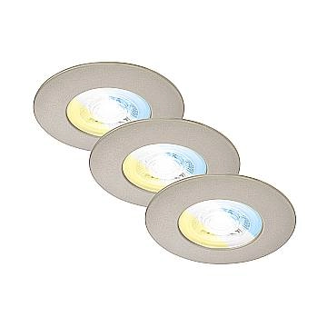 Set 3 Faretti Incasso Kulana Select Plastica Nichel Satinato Led 4,9W