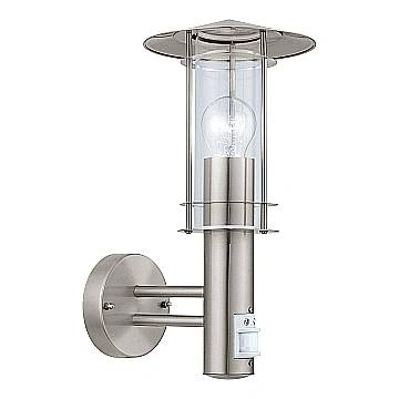Applique Esterno Contemporanea Lisio Acciaio Argento 1 Luce E27 H36Cm