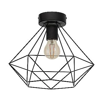 Plafoniera Vintage Tarbes Acciaio Nero 1 Luce E27
