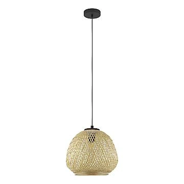 Lampadario A Sospensione Vintage Dembleby Acciaio Nero Legno 1 Luce E27 Lampadario A Sospensione Vintage Dembleby Acciaio Nero Legno 1 Luce E27
