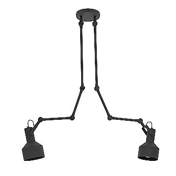 Plafoniera Vintage Takeley Acciaio Nero 2 Luci E27