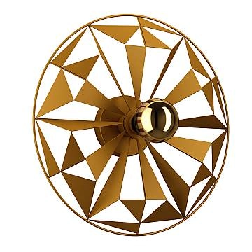 Plafoniera Contemporanea Castanuelo 1 Luce Acciaio Oro