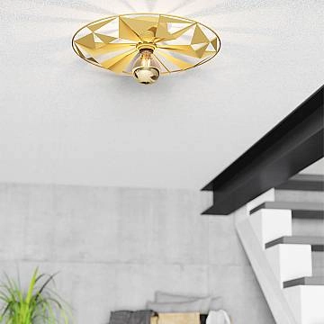 Plafoniera Contemporanea Castanuelo 1 Luce Acciaio Oro