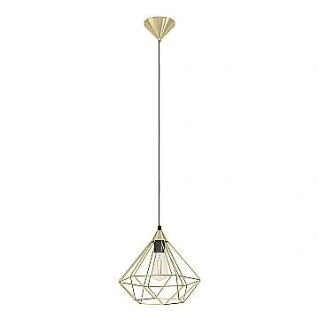 Sospensione Vintage Tarbes Acciaio Ottone Spazzolato 1 Luce E27
