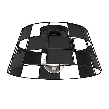 Plafoniera Vintage Pontefract Acciaio Nero 1 Luce E27