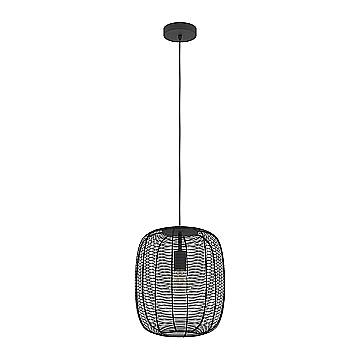 Lampadario A Sospensione Vintage Rinroe Acciaio Nero 1 Luce E27
