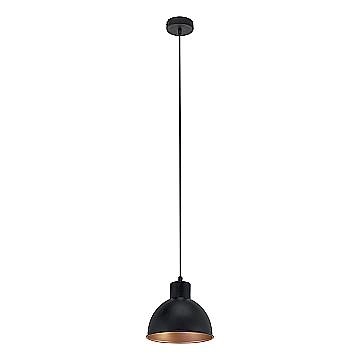 Lampadario A Sospensione Vintage Truro 1 Acciaio Nero Rame 1 Luce E27