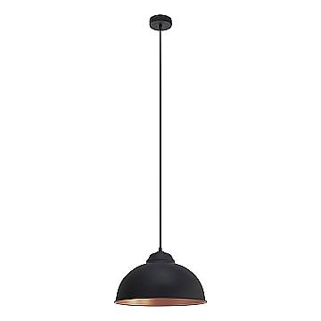 Lampadario A Sospensione Vintage Truro 2 Acciaio Nero Rame 1 Luce E27