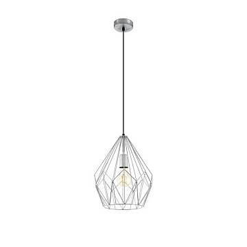 Sospensione Rustica-Country Cartlton Acciaio Argento 1 Luce E27