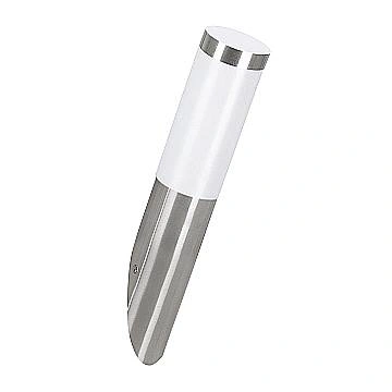 Applique Esterno Moderna Helsinki Acciaio Argento Policarbonato Bianco E27