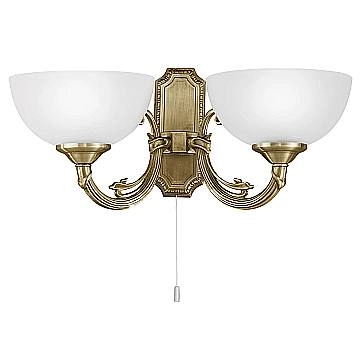 Applique Vintage Savoy Metallo Ottone Brunito 2 Luci E14