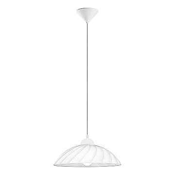 Sospensione Contemporanea Vetro Policarbonato Bianco Vetro 1 Luce E27