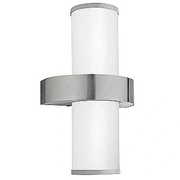 Applique Esterno Moderna Beverly Acciaio Argento Vetro Bianco E27