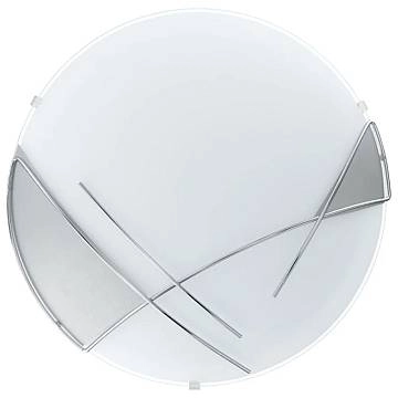 Plafoniera/Applique Contemporanea Raya Vetro Argento E Bianco 1 Luce E27