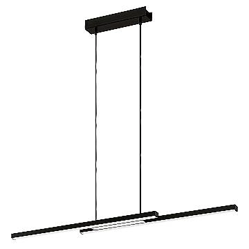 Lampadario Contemporaneo Fraioli-Z Alluminio Nero 2 Luci Led 17W 4800Lm