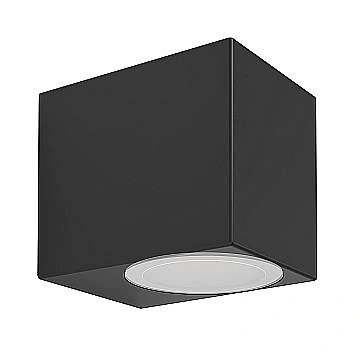Applique Esterno Moderna Jabaga Policarbonato Nero Policarbonato Trasp Gu10