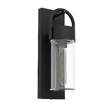Applique Esterno Contemporanea Carraro Acciaio Nero 1 Luce E27