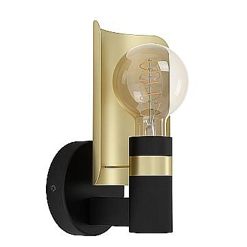 Applique Moderna Hayes Acciaio Nero 1 Luce E27