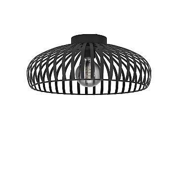 Plafoniera Minimal Mogano 3 Acciaio Nero 1 Luce E27