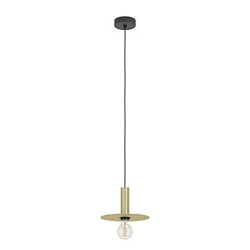 Lampadario A Sospensione Moderno Escandell Acciaio Nero Ottone 1 Luce E27
