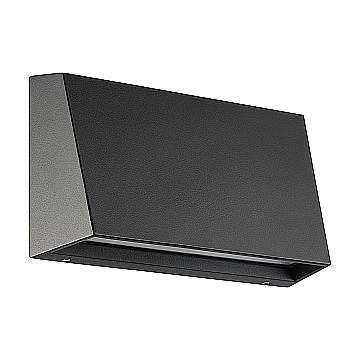 Applique Esterno Moderna Spongano Alluminio Nero Policarbonato Trasp Led