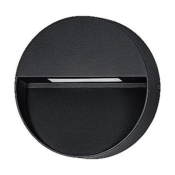 Applique Tonda Esterno Maruggio Alluminio Nero Policarbonato Trasp Led