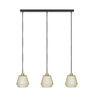 Lampadario A Sospensione Moderno Ciudadela Acciaio Nero Ottone 3 Luci E27 Lampadario A Sospensione Moderno Ciudadela Acciaio Nero Ottone 3 Luci E27