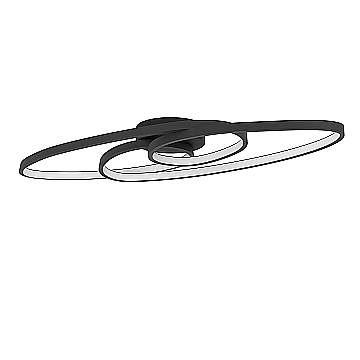 Plafoniera Contemporanea Gianella Alluminio Nero Luce Led Integrato 38W