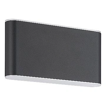 Applique Larga Esterno Moderna Grutti Alluminio Grigio Policarbonato Trasp Led
