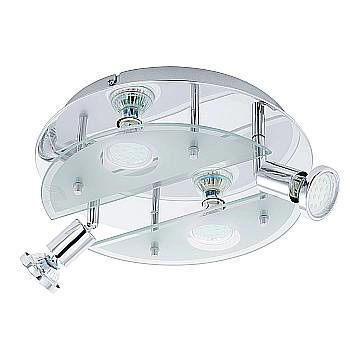 Plafoniera Moderna Cabo 1 Acciaio Cromo 4 Luci Gu10 2,8W