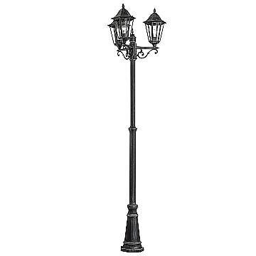 Lampione Esterno Classico Navedo Alluminio Nero 3 Luci E27