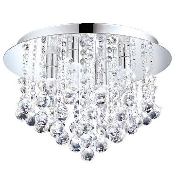 Plafoniera Moderna Almonte Acciaio Cromo 4 Luci G9 3W