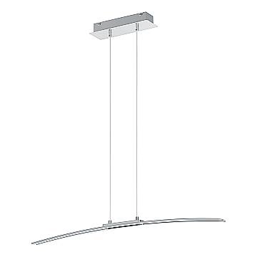 Lampadario A Sospensione Moderno Lasana Alluminio Cromo 1 Luce Led 30W 3500Lm