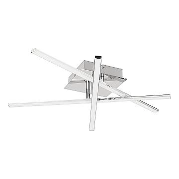 Plafoniera Moderna Lasana 1 Acciaio Cromo 3 Luci Led Integrato 3,5W
