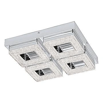 Plafoniera Moderna Fradelo Acciaio Cromo 4 Luci Led Integrato 3,5W