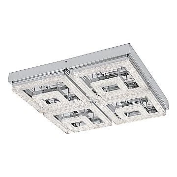 Plafoniera Moderna Fradelo Acciaio Cromo Luce Led Integrato 46,5W