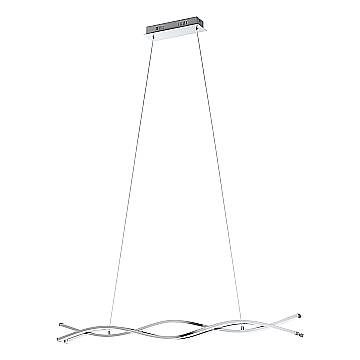 Lampadario A Sospensione Moderno Lasana 2 Acciaio Cromo 1 Luce Led 35W 5300Lm