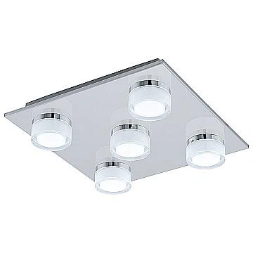 Plafoniera Contemporanea Romendo 1 Acciaio Cromo 5 Luci Led Integrato 5,4W