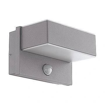 Applique Esterno Moderna Azzinano Metallo Argento Policarbonato Bianco Led