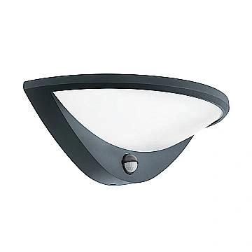 Applique Esterno Moderna Belcreda Alluminio Grigio Policarbonato Bianco Led
