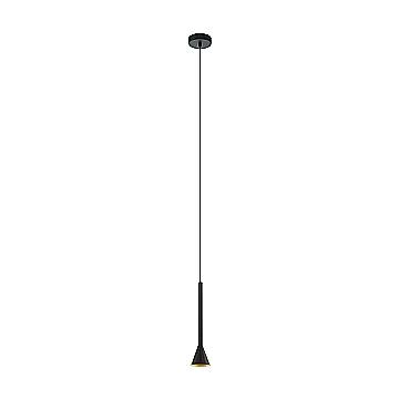 Sospensione Contemporanea Cortaderas Acciaio Nero Oro 1 Luce Gu10 Led 4,8W