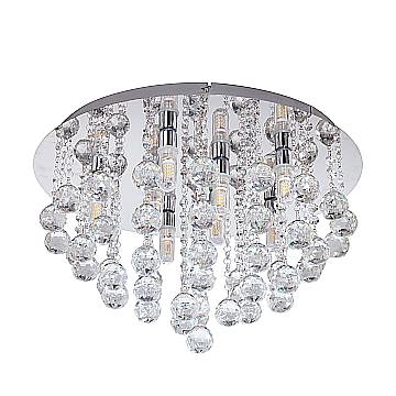 Plafoniera Moderna Almonte Acciaio Cromo 8 Luci G9 3W