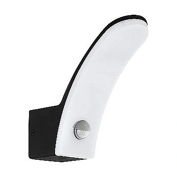 Applique Esterno Contemp Fiumicino Alluminio Nero Policarbonato Bianco Led