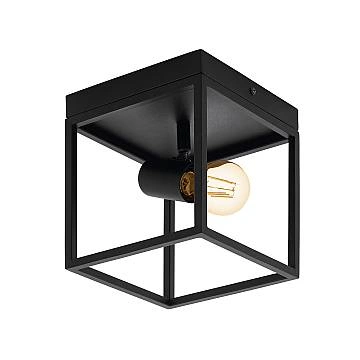 Plafoniera Moderna Silentina Acciaio Nero 1 Luce E27