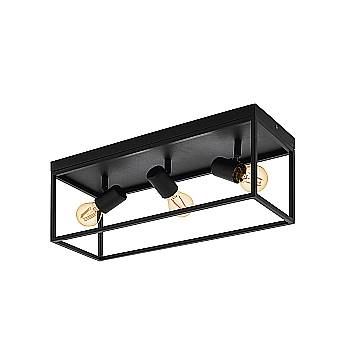 Plafoniera Moderna Silentina Acciaio Nero 3 Luci E27
