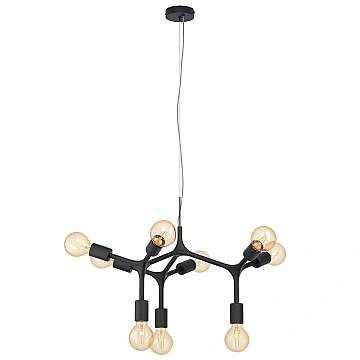 Lampadario A Sospensione Moderno Bocadella Acciaio Nero 9 Luci E27