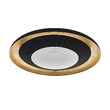 Plafoniera Moderna Canicosa 2 Policarbonato Nero Luce Led Integrato 24,5W
