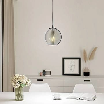Lampadario Moderno Ariscani 1 Luce Acciaio Nero