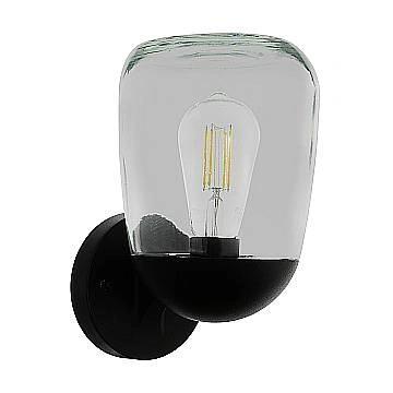 Applique Esterno Contemporanea Donatori Alluminio Nero 1 Luce E27