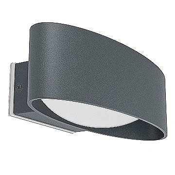 Applique Esterno Contemporanea Chinoa Alluminio Grigio Policarbonato Trasp Led
